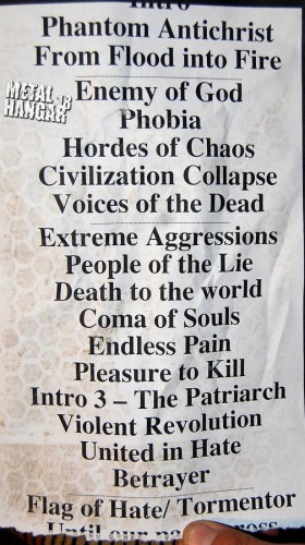 Kreator's setlist