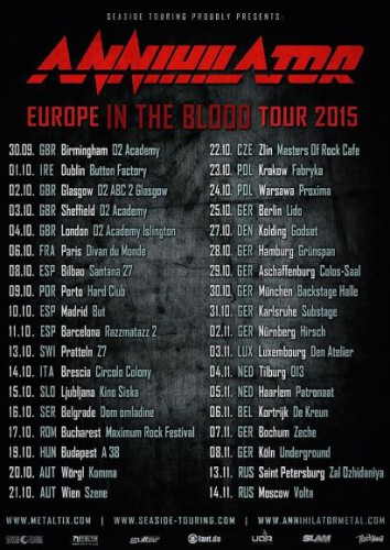 annihilator tour 2015