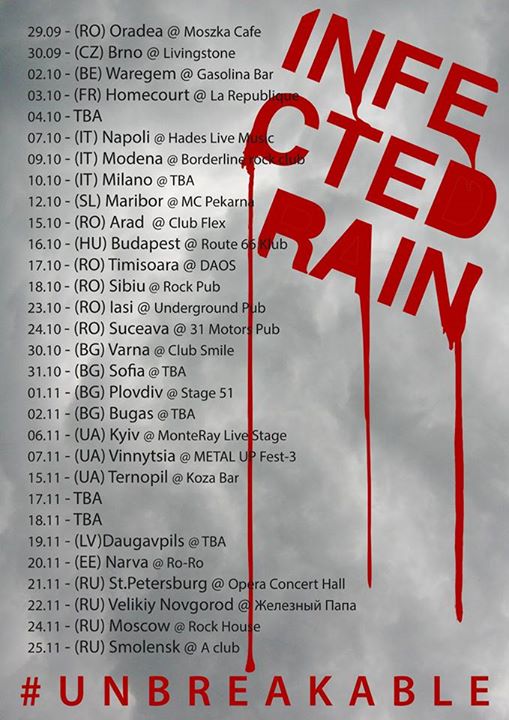 infected rain tour poster 2015 autumn