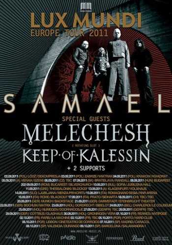 Концертът на SAMAEL / MELECHESH / KEEP OF KALESSIN се премества в клуб РОК-ТЕАТЪР