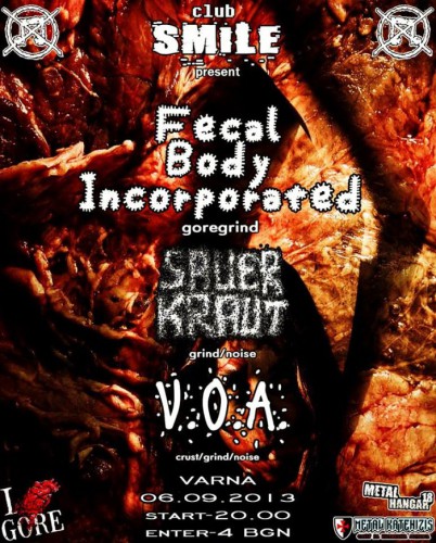 Fecal Body Incorporated с концерт и във Варна