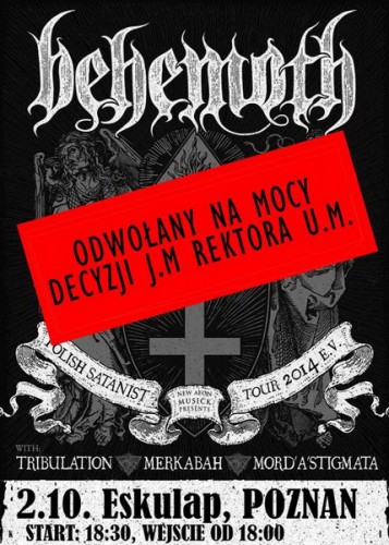 Концертът на BEHEMOTH в Познан е отменен по „политически причини“