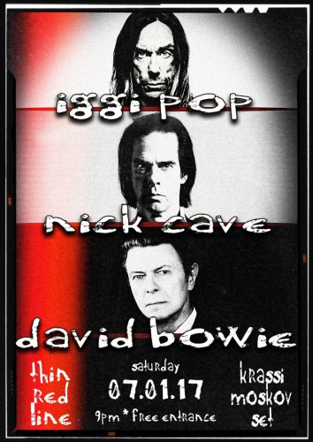David Bowie, Iggy Pop & Nick Cave вечер в бар „Thin Red Line“