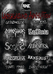 Underground Annihilation през ноември в клуб Grindhouse