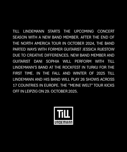 Какво ново около TILL LINDEMANN?